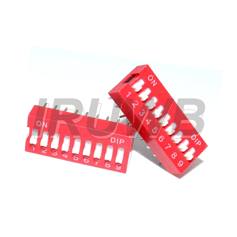 10PCS 1 ~ 12 Bit 2.54mm Position Way DIP Slide Type Switch Module Blue/Red Pitch Toggle Switch For PCB 8PIN 6PIN