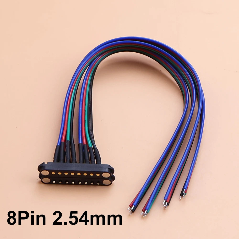 1Set 2.5/2.54 MM Pitch Spring Loaded Male Female 2P 3 4 5 6 7 8  Pole Through Holes PCB BTB Connector 2A DC Magnetic Pogo Pin