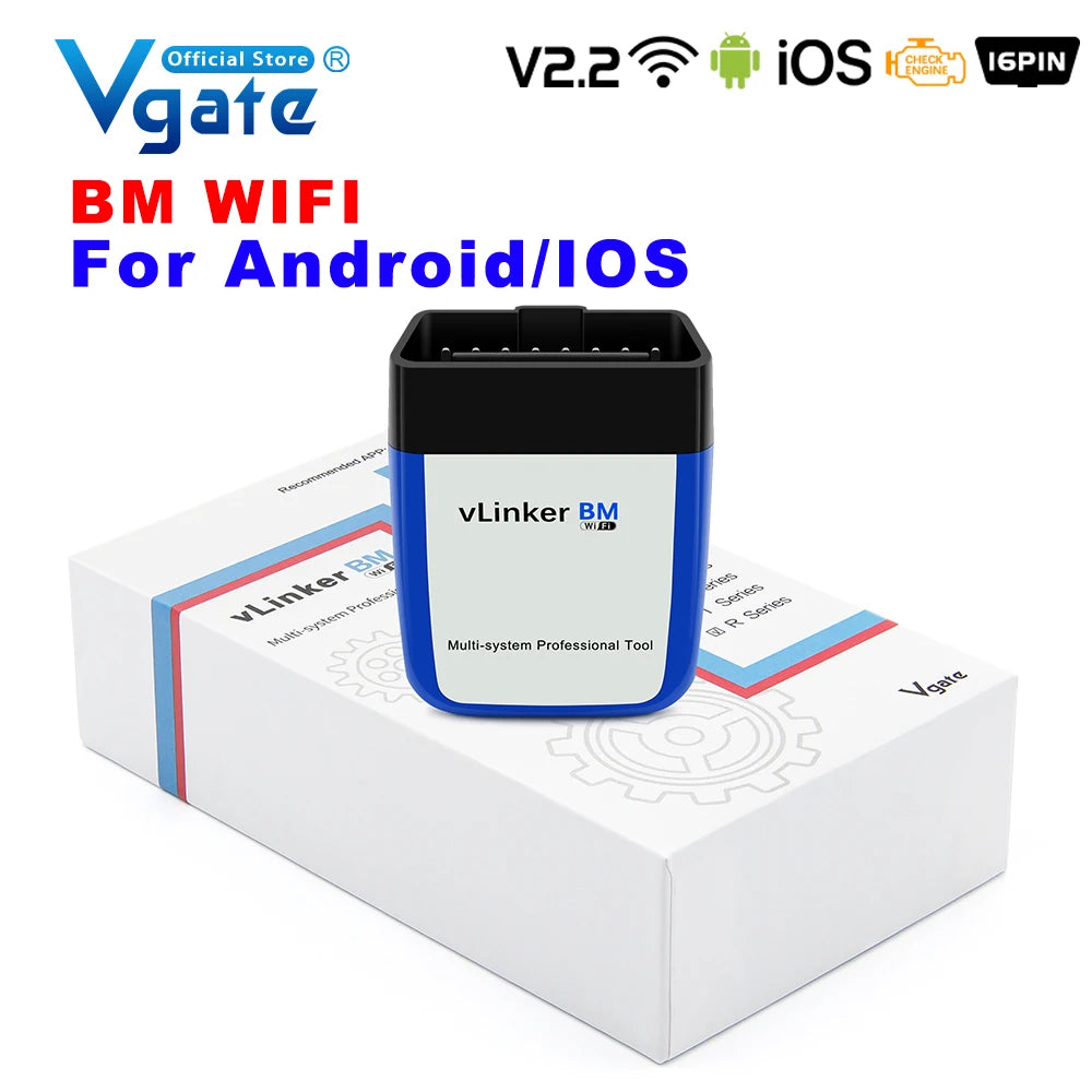 Vgate vLinker BM ELM327 Scanner wifi Bluetooth 4.0 OBD2 OBD 2 Car Diagnostic Auto Scan Tool For Bimmercode ELM 327 V 1 5
