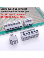 5Pcs KF235 Spring Type PCB Terminal Block KF235 3.81mm Pitch 5.0mm DG235 Screw Free Press Type 235 2P 3P 4P 5P 6Pin Connector
