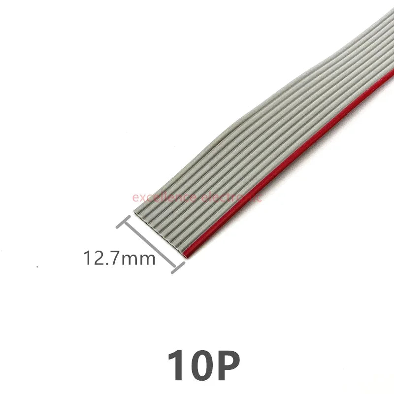5Meter 6P/8/10/14/16/20/26/30/34/40/50/60 Pin 1.27mm Pitch Gray Flat Ribbon Cable 28 AWG Wire For 2.54mm FC IDC Connector