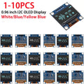 0.96 Inch OLED Display Module I2C IIC SPI Serial 128X64 SSD1306 LCD 3.3-5V 4 Pin White/Blue/Yellow Blue for Arduino XCW
