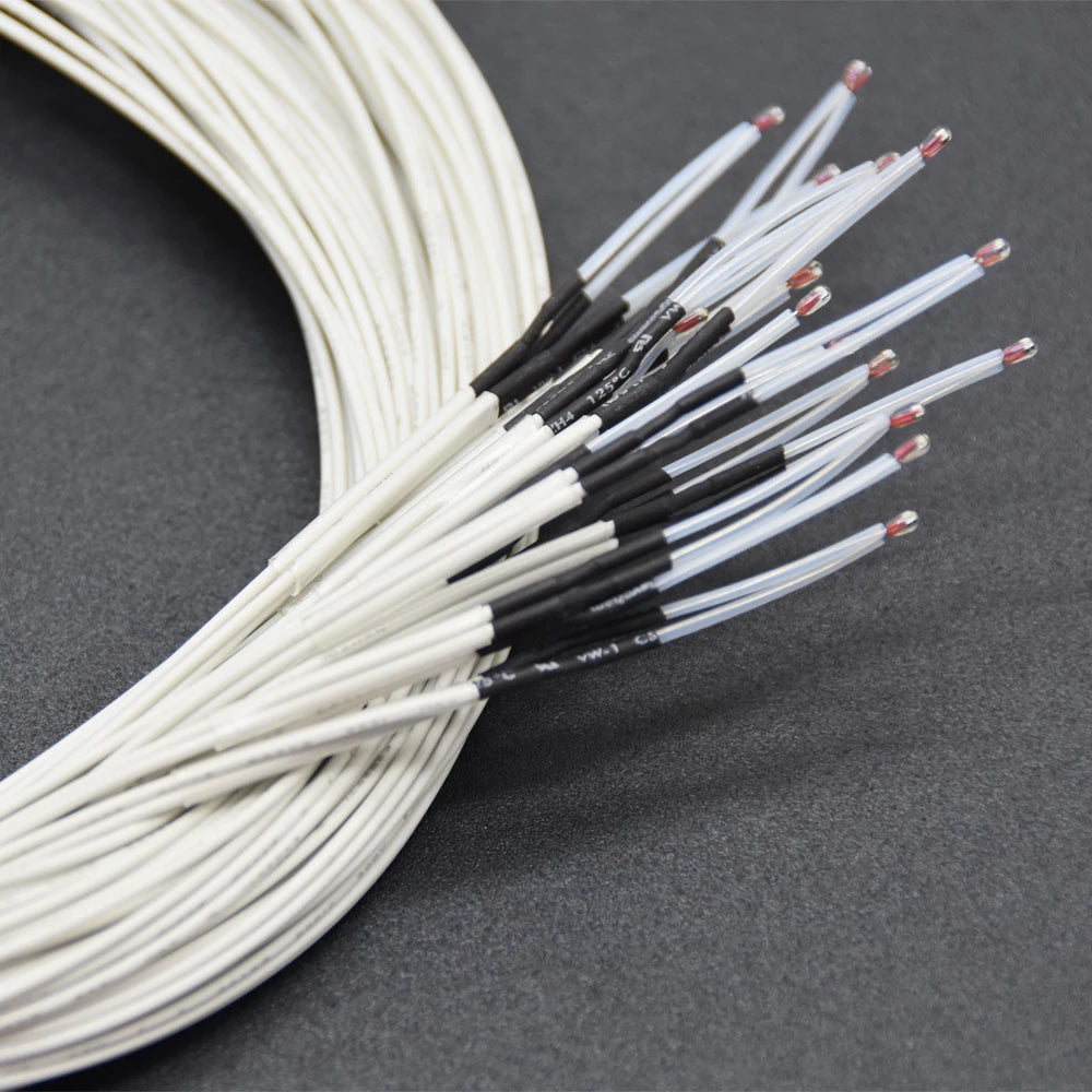 5PCS 3D Printer Thermistor NTC 3950 100K ohm Temperature Sensor Cable For CR10 Ender 3/Ender 3 Pro/Ender 3 Neo/Ender 3 Max