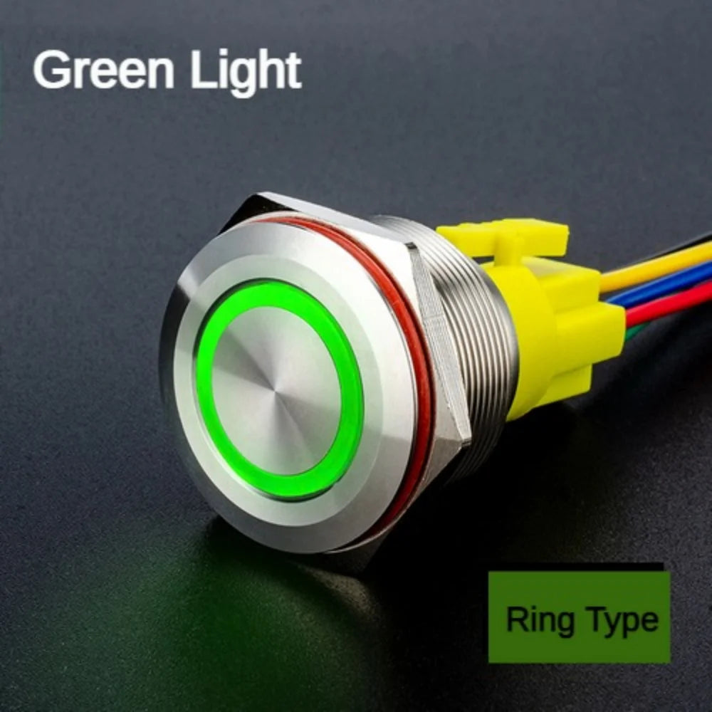 25MM30MM Metal Push Button Switches Power Symbol Waterproof LED Indicator Momentary Latching Start Stop Power On Off Switch