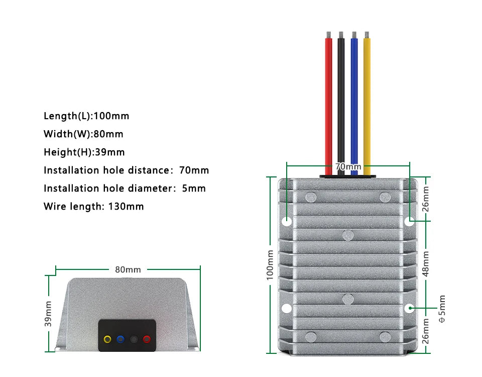 DC-DC Isolated Voltage Regulator Power Supply 120V72V60V48V36V24V12V to 12V Converter Step-Down Module 9-150V