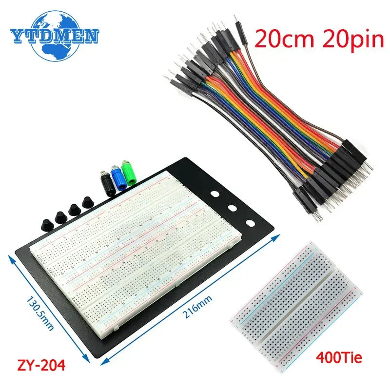 MB102 Breadboard Jumper Wire 400 Points PCB Bread Board Dupont Line Kit Male To Male/Female To Female/Male To Female 10/15/20cm