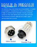 2Set GX12 GX16 GX20 2/3/4/5/6/7/8/9/10 Pin Male Female Butting Wire Cable Circular Aviation Socket Plug Panel Connector