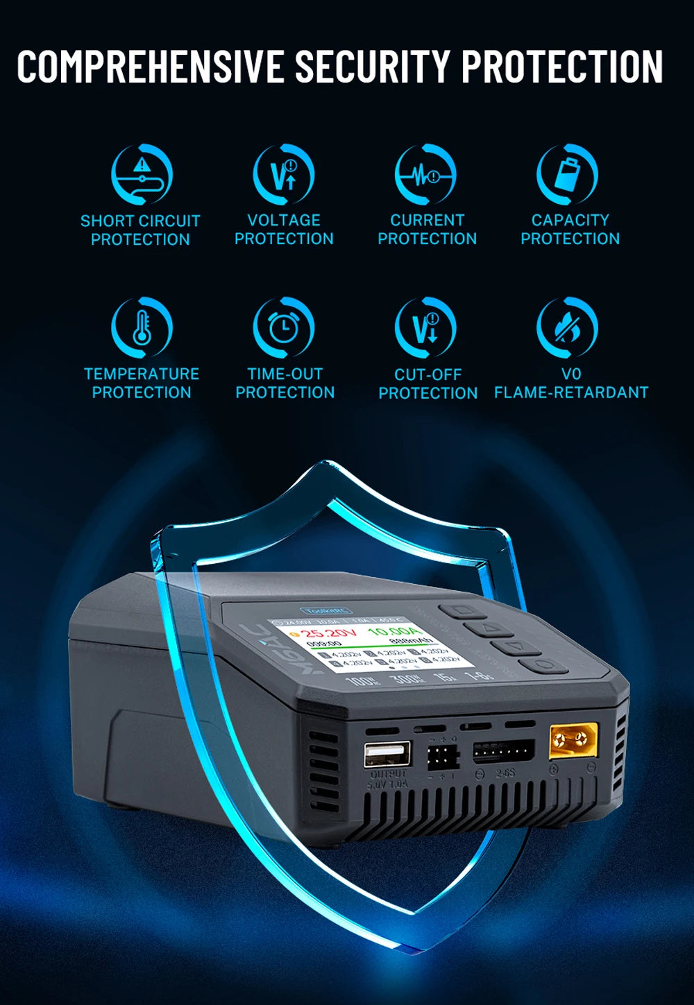 ToolkitRC M6AC Smart Lipo Battery Charger Discharger AC 120W DC300W MAX30A for 1-6S Battery FPV Model Spare Part LiHV LIFE LILON