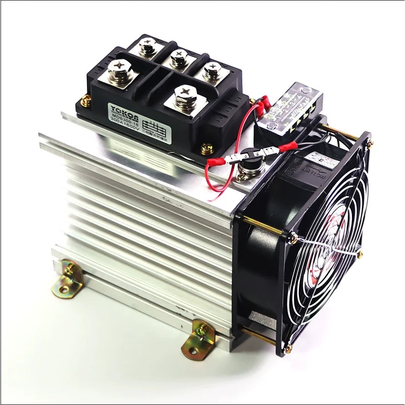 MDS300A1600V High-quality three-phase rectifier bridge module with large radiator + fan MDS300A