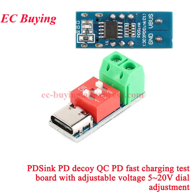 ZY12PDN Type-C USB-C PD2.0 PD3.0 to DC Fast Quick Charger Charging Trigger Polling Decoy Board Module 5V 9V 12V 15V 20V PDC004