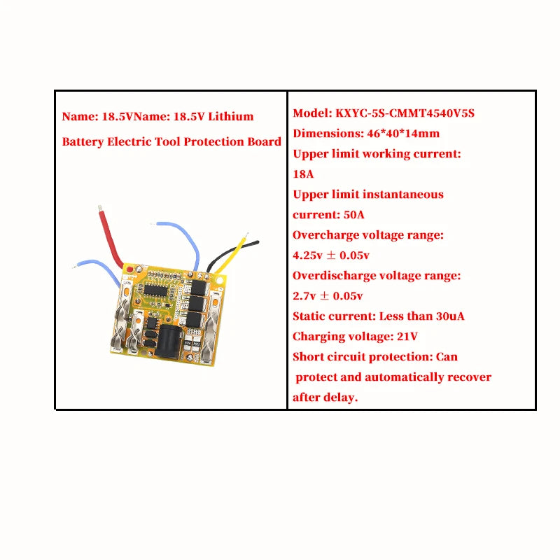 1/5/10Pcs 5S 21V 50A Li-Battery Protection Board 3 Alloy Charge and Discharge BMS Module for Makita Electric Tools ﻿