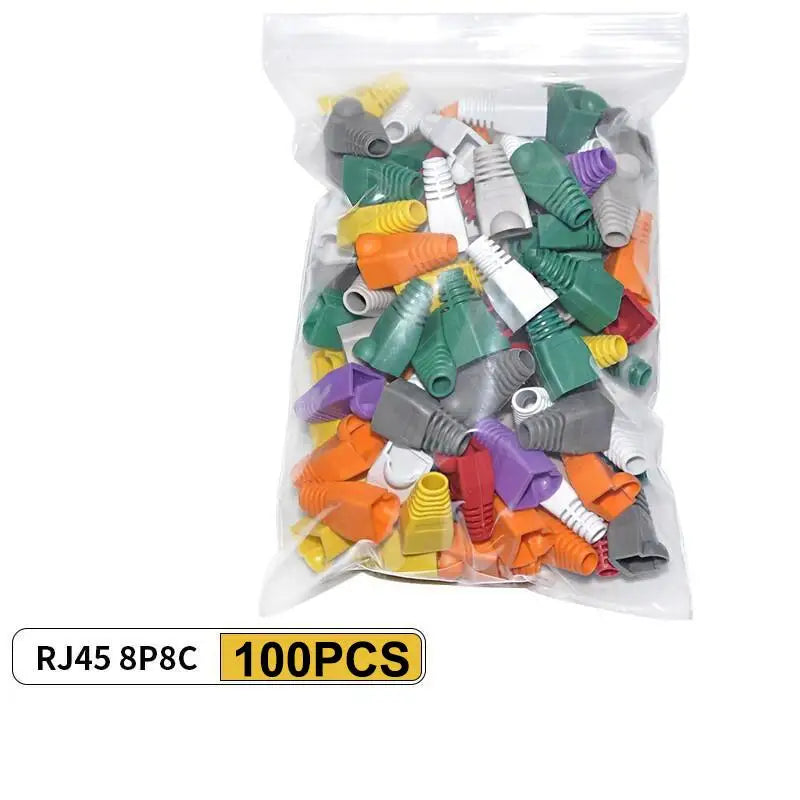 50/100Pcs RJ45 Cable Connector Plug Cover Ethernet Network Cable Connector Plugs Strain Relief Boots - Plastic