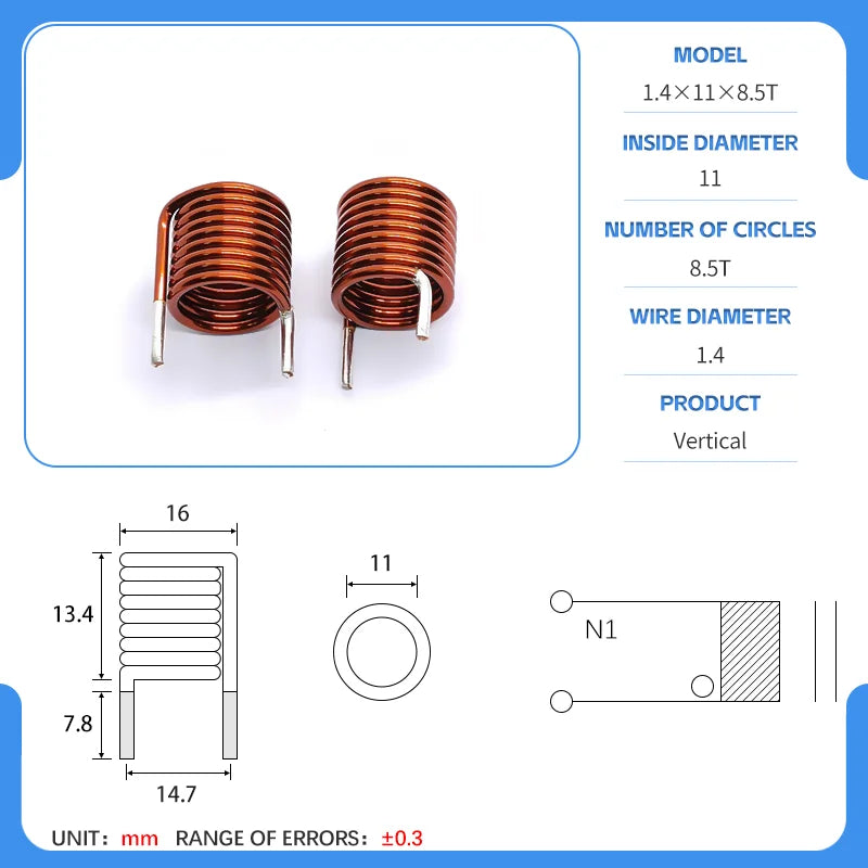 hollow inductor coil inductor copper wire  full specifications
