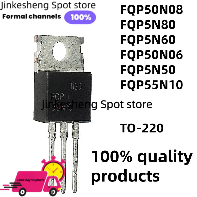 10Pcs/lot New FQP55N10 55N10 FQP5N50 P5N50 FQP50N08 50N08 TO-220 FQP50N06 50N06 FQP5N60 5N60 FQP5N80 mosfet transistor
