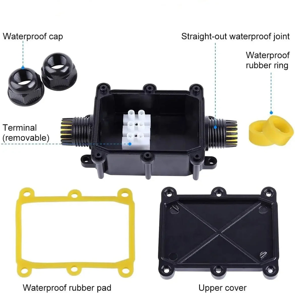 Waterproof IP68 Underwater External 2Way 1IN1OUT Cable Connector Wire Range 5 to 15mm Outdoor Power Cord Electric Junction Box