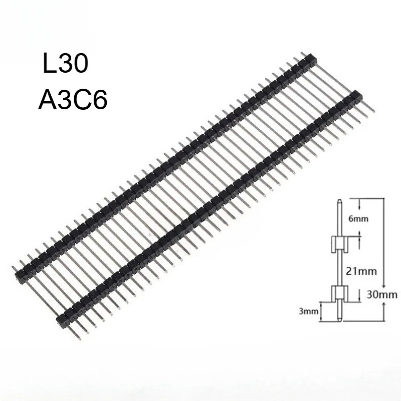 5pcs 2.54mm PCB Board Spacer 1X40P L11.4/15-21/23/25/30/35/40/50mm Straight Single Row Double Insulat Gold Connector Male Header