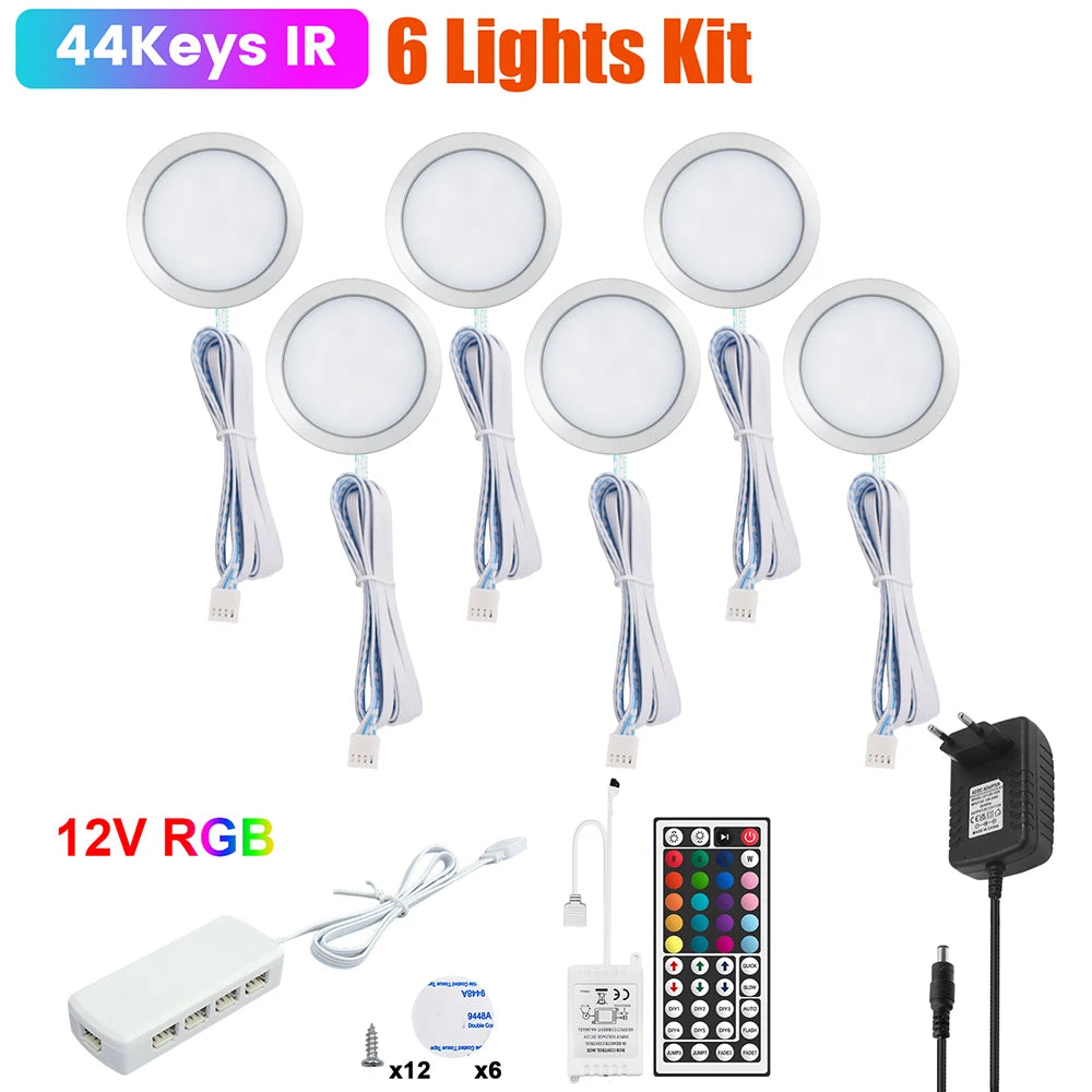 1 2 3 5 6 8 Lihgts RGB LED Cabinet Light 12V WiFi Bluetooth 24Key 44Key Remote Control Power Kit for Kitchen Wardrobe Lighting
