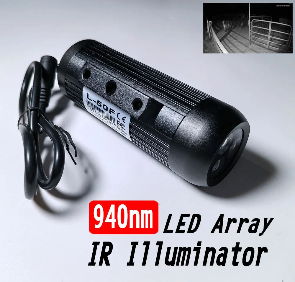 940nm Black 6W Invisible Day Night 3Pcs IR LED Array Illuminator Light Surveillance Camera Night-Vision Fill light  Light Source