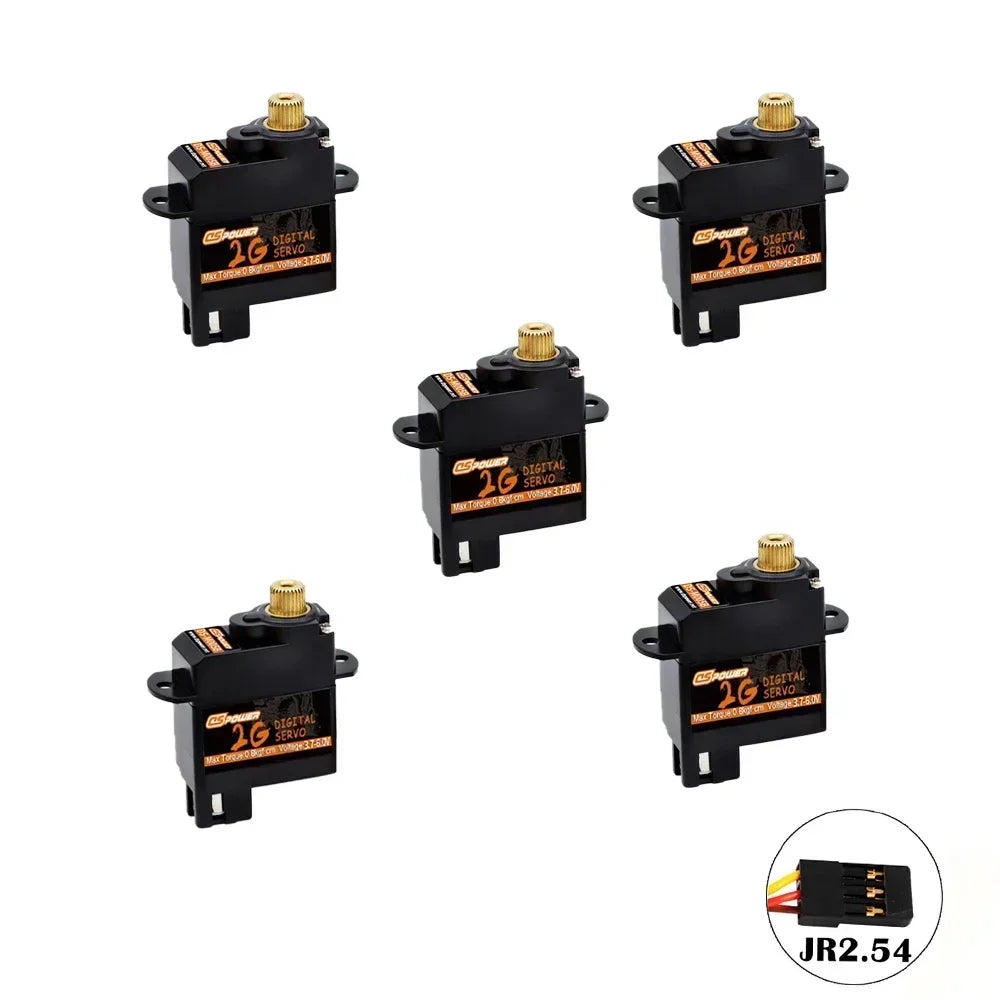 DSPOWER 2g Plastic/Metal Gear Motor Mini Micro Servos for RC Car Airplanes Fixed-wing Quadcopter Boat Plane Robot Wltoys Axial