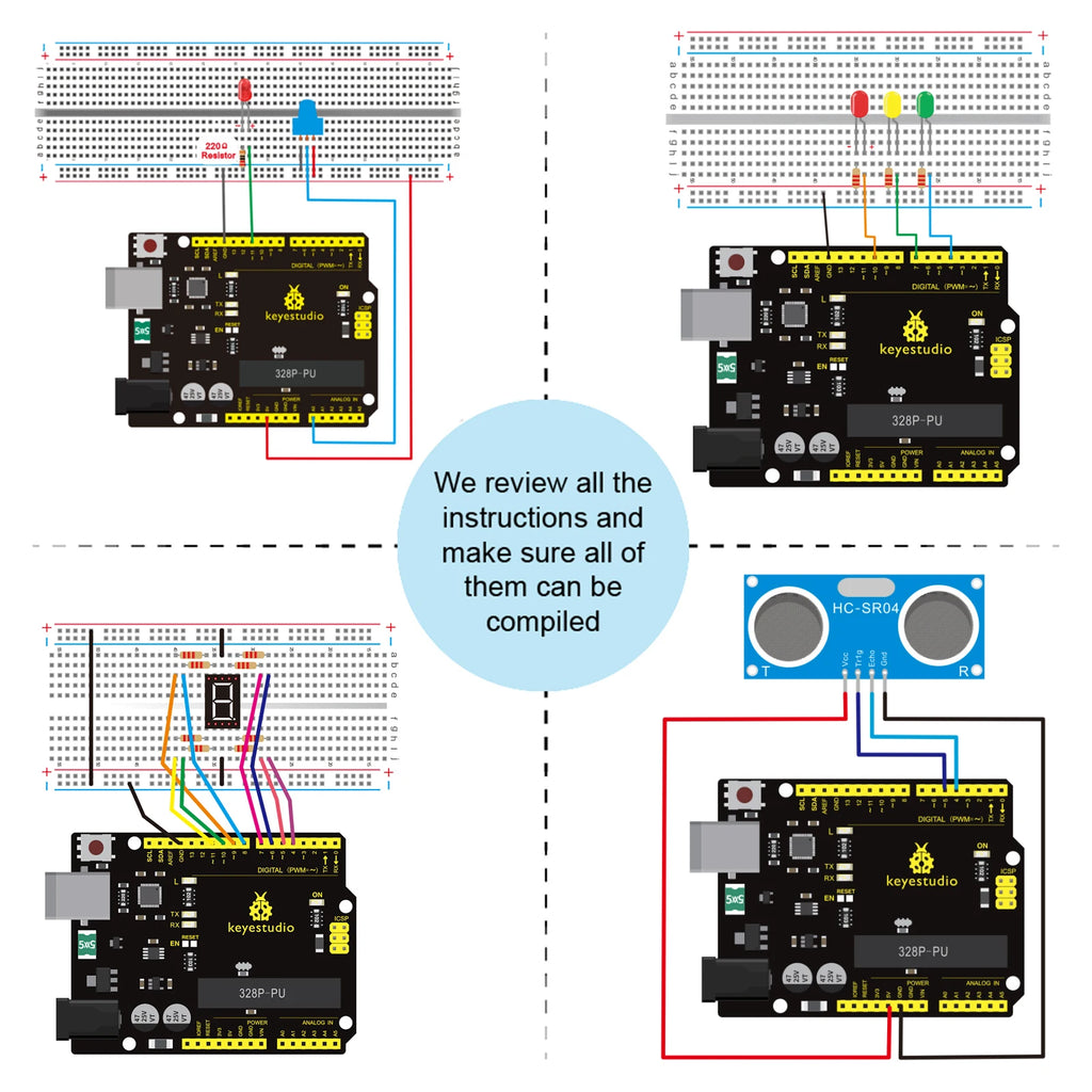 Keyestudio Basic Programmable Starter Kit For Arduino UNO R3 Projects&Mega 2560 R3 STEM Education Starter Kit DIY Electronic Kit