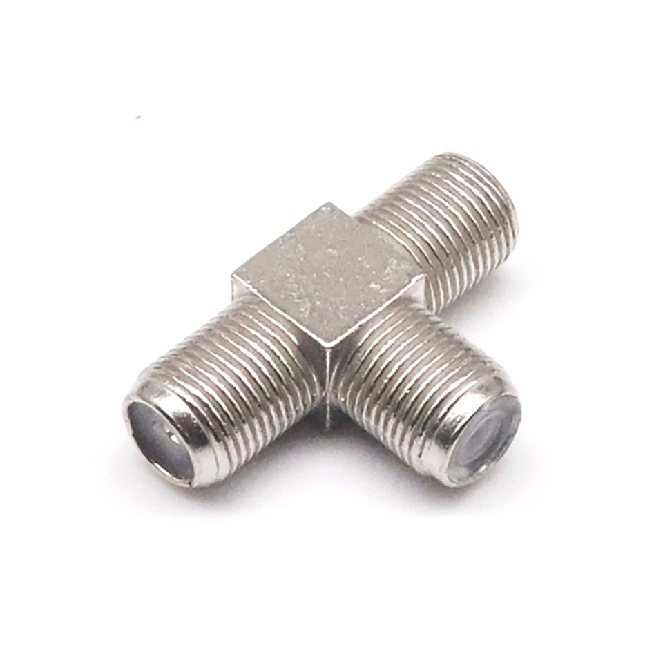 5pcs British F-head zinc alloy direct connection 90 degree elbow cable TV inch docking F tee four-way F-JKK
