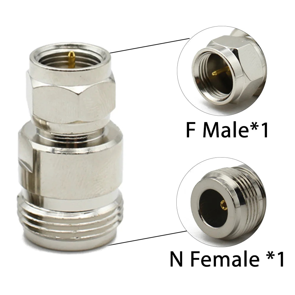 1pcs/lot  N To F TV Male Female Straight Connector L16 N Type to F Type Coax Converter  Antenna Extension Cable Brass Copper