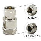 1pcs/lot  N To F TV Male Female Straight Connector L16 N Type to F Type Coax Converter  Antenna Extension Cable Brass Copper