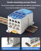 Terminal Block UKK80A UKK125A UKK160A Electric Wire Connector 1 in many Out Din Rail distribution Wiring Accessories Blue Yellow