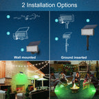 4pcs Solar Spotlight Outdoor Garden Wall Lamp for Tree Street Decor IP65 Waterproof LED Green Landscape Countyard Solar Light