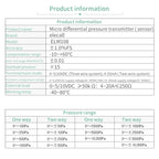 ELM110/112/116 Micro Differential Pressure Transmitter Air Pressure Transmitter Pressure Sensor 100-1000Pa