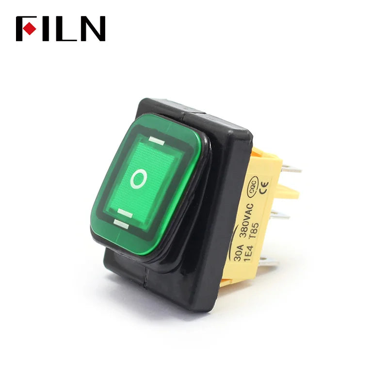 30A/220V Toggle Rocker Switch ON-OFF-ON  Heavy Duty DPDT IP67 Waterproof T85 Auto Boat Marine  With LED 12V 110V220V 30x22mm