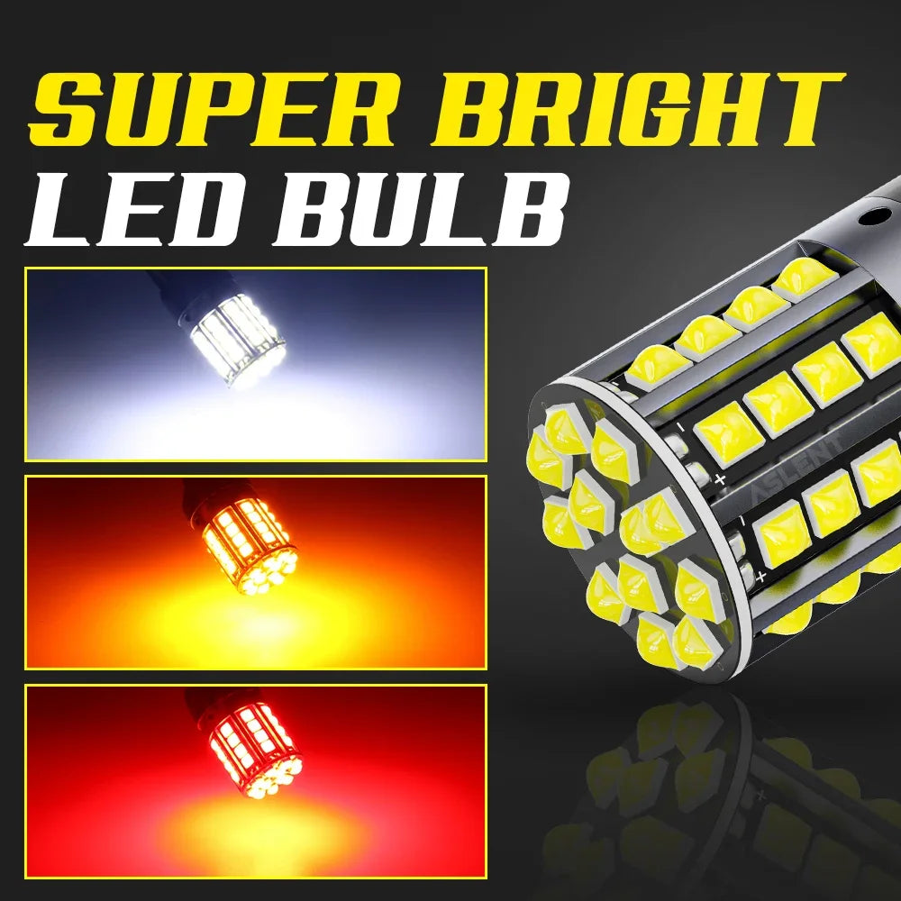 2pcs Car LED Lights BA15S P21W 1156 BAU15S PY21W 1157 BAY15D 44*3030SMD Canbus Front Tail Turn Signal Lamps 7440 7443 W21/5W 12V