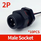 10PCS M12 IP65 Waterproof Aviation Connector Pre-wired Male Female Cable Plug 2P 3P 4P 5Pin Panel Mount Electrical Socket