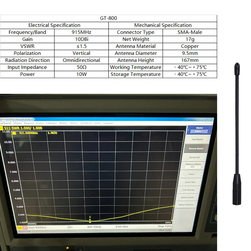 GIZONT LoRa 915MHz Soft Antenna 17CM 902-928MHz SMA Flexible Whip Antenna 20CM For MeshTastic LoRaWan ESP 32 Teletransmission