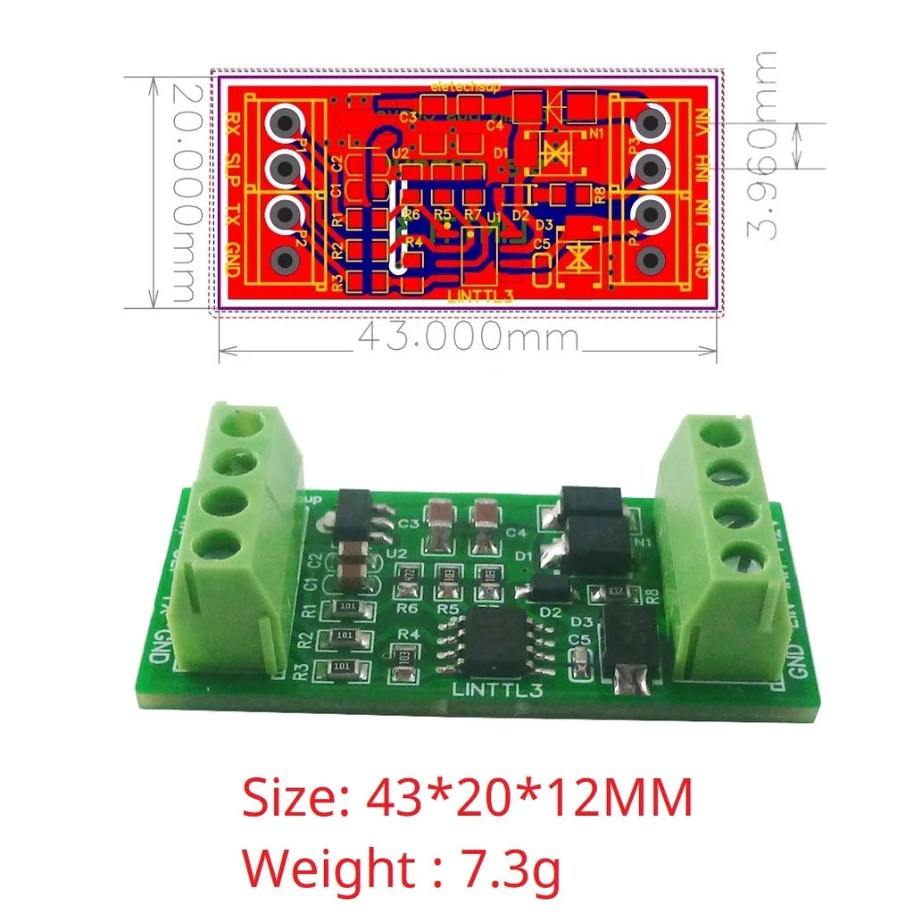 LIN 2.1/SAE J2602 Transceiver LIN Bus Module Master-Slave Protocol Controller 20KBD UART TTL232 RS485 K-line Can Data Analyzer