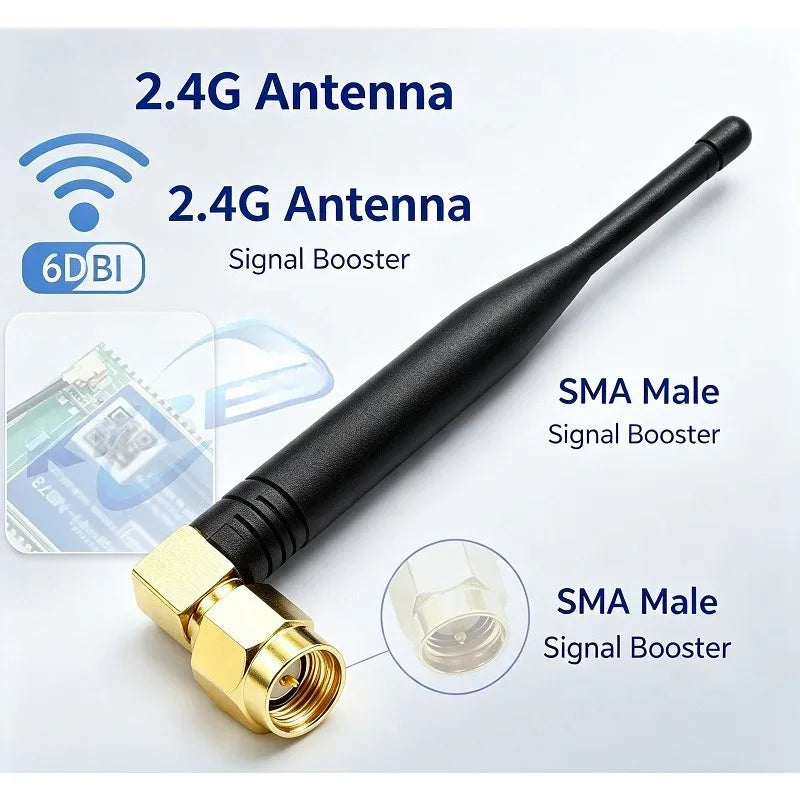 WiFi Antenna 6DBI 2.4GHz Foldable Glue Stick Antenna SMA Male Connector 2400-2500MHz Signal Booster For WiFi Router Wireless