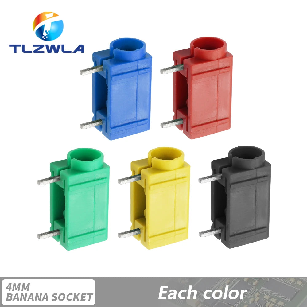 5PCS 4mm Banana Female Socket Right Angle PCB Mount Insulated Jack Connector