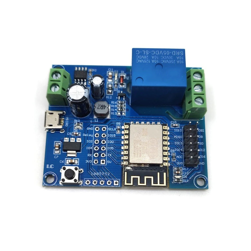DC5-80V Input For ESP8266 Relay Module Compatible with ESP-12F Board for IoT Prototyping and Wireless Control Applications