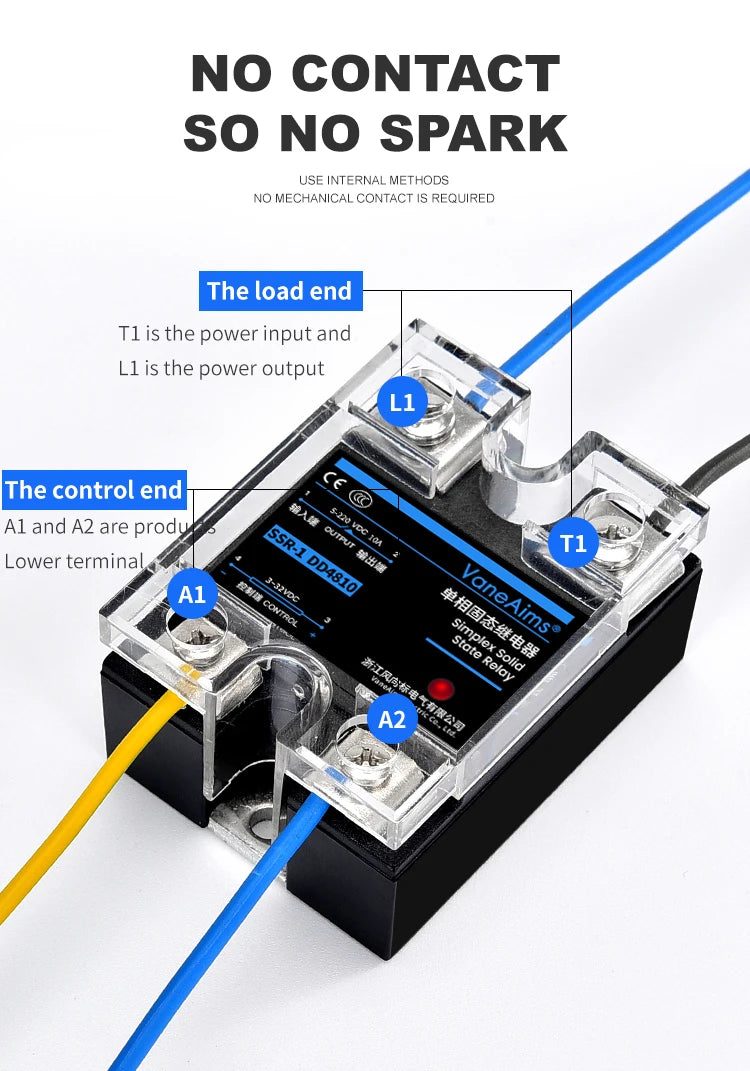 SSR-40DD DD SSR 10A 25A 40A 60A 80A 100A 120A DC control DC Solid State Relay Module for PID Temperature Control