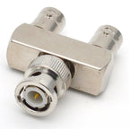 1PC BNC Male to Dual BNC Female Adapter Y Splitter 50 Ohm RF Connector Coaxial High Quanlity Brass Nickel Plated