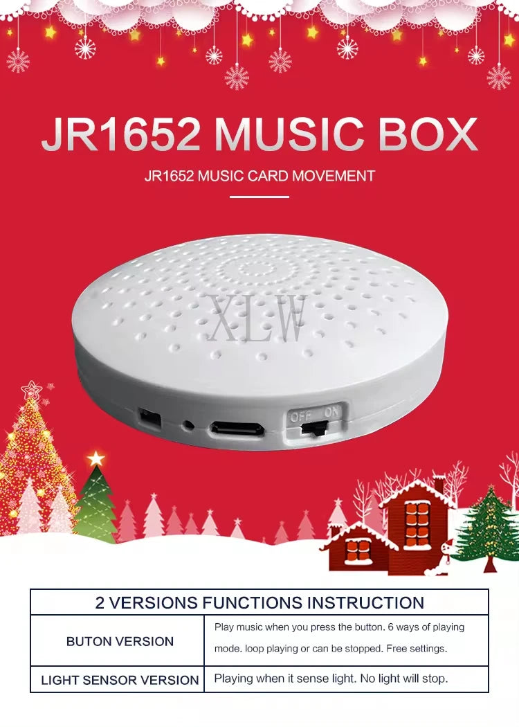 8MB Push Button Sound Box USB Downloadable & Recordable & Rechargeable, Voice Module with MP3 Audio Playback for Xmas Toy Gifts.