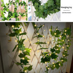 Solar String Light Artificial Leaf Flower Light Garland Decoration Outdoor Room Curtain Lamp Wedding Party Garden Solar Light
