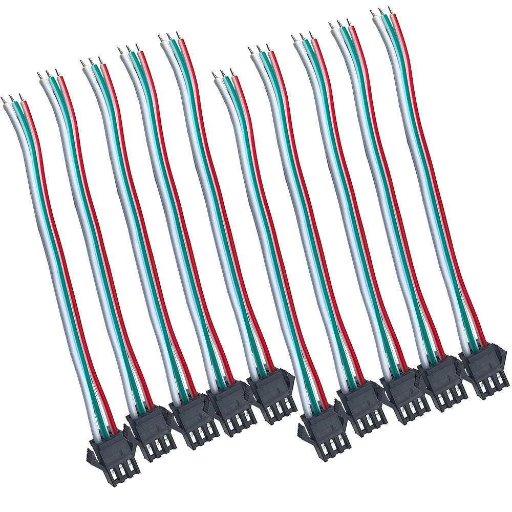 3 Pin JST SM Male Female Plug Connector Cable For WS2812B WS2812 WS2811 LED Strip Lamp