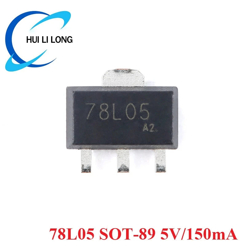 100pcs/20pcs 78L05 SOT89 7805 SOT-89 Output 5V 100mA/150mA/300mA 0.1A/0.15A/3A Linear Voltage Regulator Triode Chip IC  Original