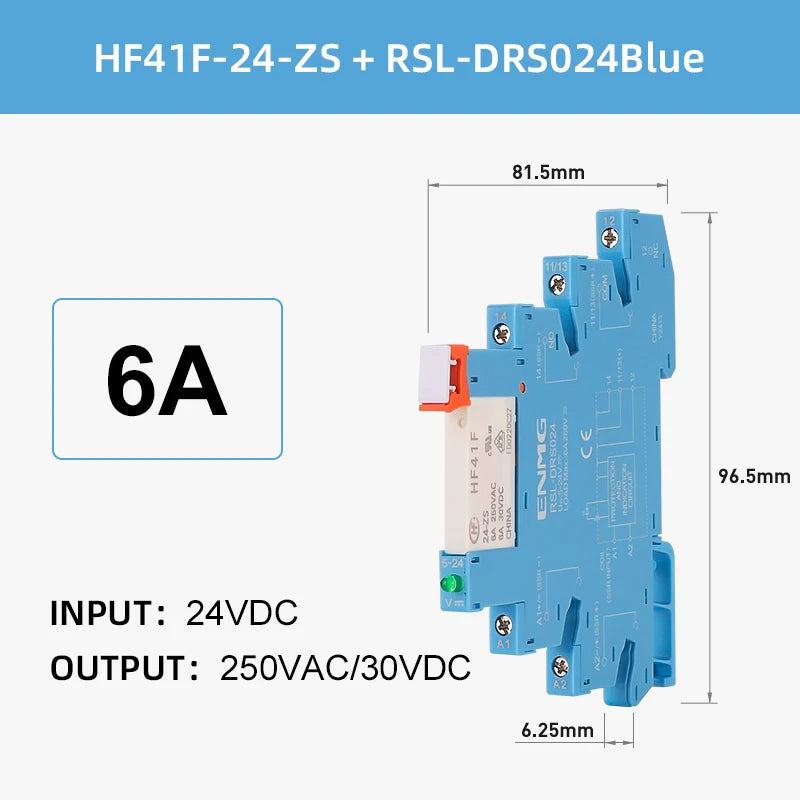 ENMG Ultra Slim Relay 5V 12V 24V 6.25mm HF41F-24-ZS DC AC Solid State Module 24V 6A NPN PNP Slim Chip Terminal High  Performance