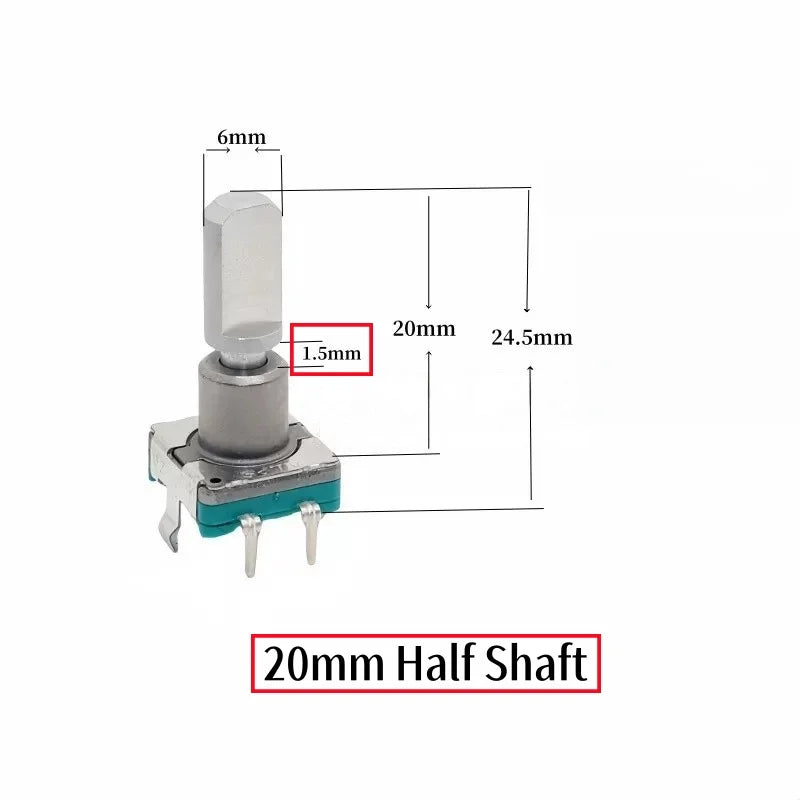 1pc EC11 Encoder Code Rotary Switch ALPS 30 Positions With Push Button 5pin Handle Length 15/17/20mmF Half Shaft