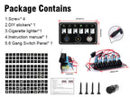 Metal 4-6 Gang Marine Rocker Switch Panel Waterproof 12 Volt, Boat Toggle Switch Panel 12V  LED Lighted for Boat Car RV