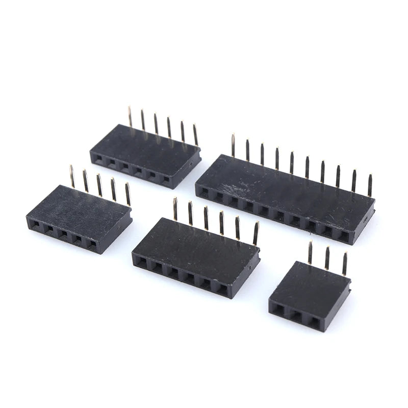 10pcs 2.54mm Right Angle Bent Single Row 90D PH8.5 3P 4P 5P  6P 7P 8P 40P Rohs Goldplated PCB Female Pin Header Socket Connector