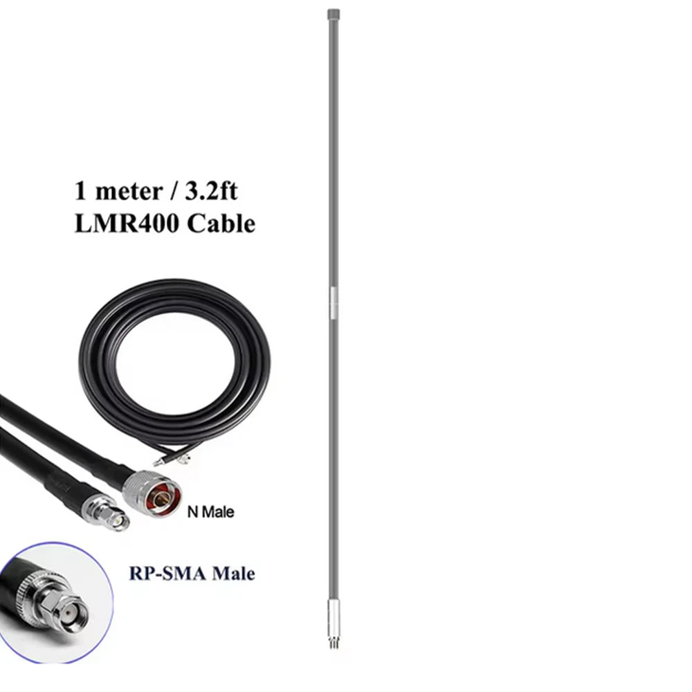 Outdoor Rooftop 2.2m LoRaWAN 868MHz 15dBi Omni-Directional Antenna with Glass Fiber Radome for HNT Mining