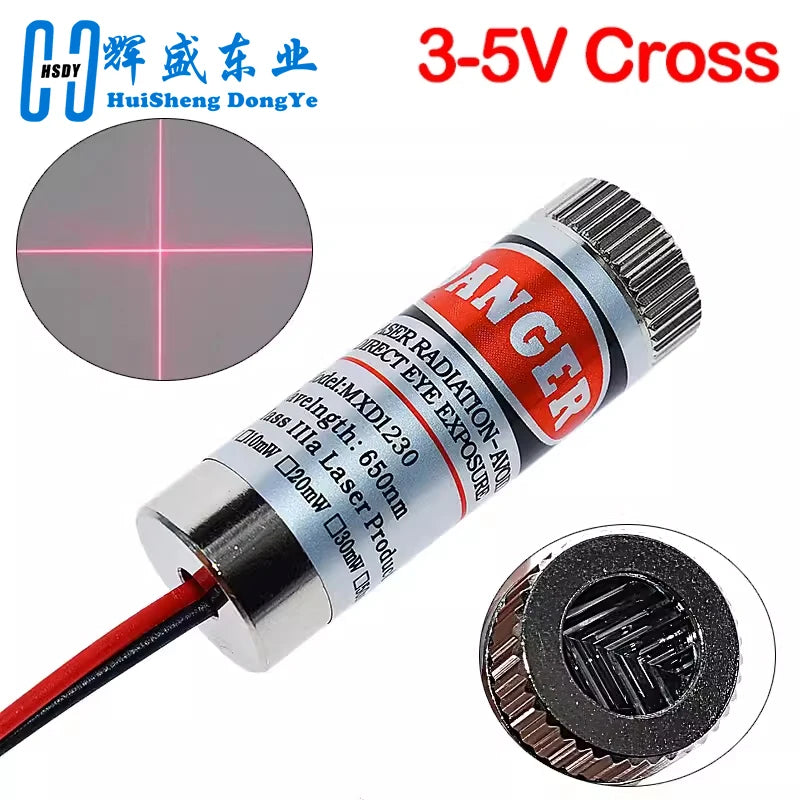 650nm 5mW Red Point / Line / Cross Laser Module Head Glass Lens Focusable Focus Adjustable Laser Diode Head Industrial Class